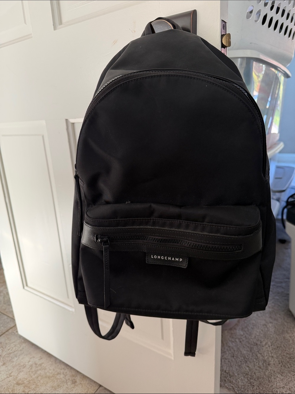 Longchamp Black Nylon Everyday Backpack